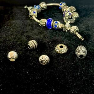 Qty -1 Silver Bead fit into Pandora and  European Bracelet